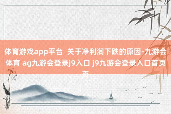 体育游戏app平台  关于净利润下跌的原因-九游会体育 ag九游会登录j9入口 j9九游会登录入口首页