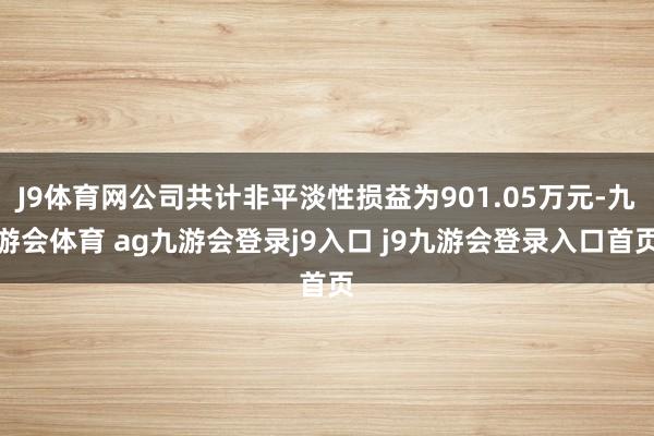 J9体育网公司共计非平淡性损益为901.05万元-九游会体育 ag九游会登录j9入口 j9九游会登录入口首页