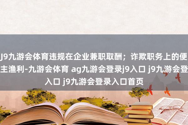 J9九游会体育违规在企业兼职取酬；诈欺职务上的便利为他东谈主渔利-九游会体育 ag九游会登录j9入口 j9九游会登录入口首页